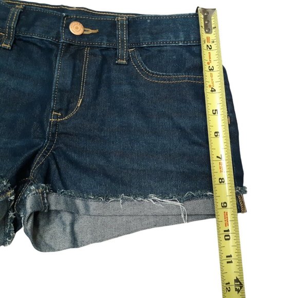 Old Navy Shorts Girls 12 Blue Cuffed Dark Wash 27 in Adjustable Waist New - Picture 5 of 9
